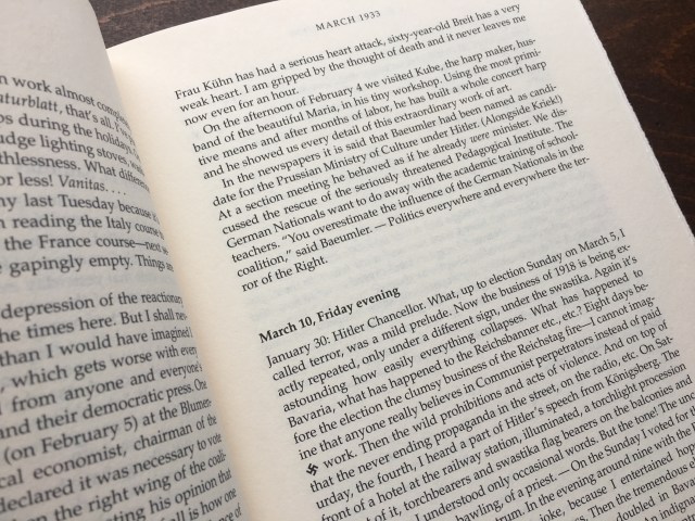 Reading I Will Bear Witness (Victor Klemperer).